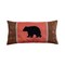 12" x 24" Leather Black Bear Applique & Embroidered Throw Pillow